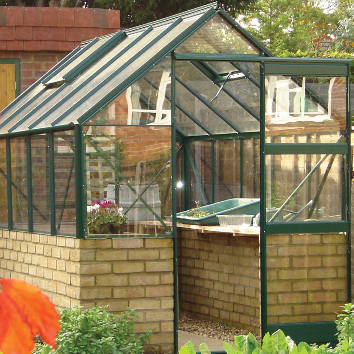 Elite 6' Wide Featured Dwarf Wall Greenhouse
