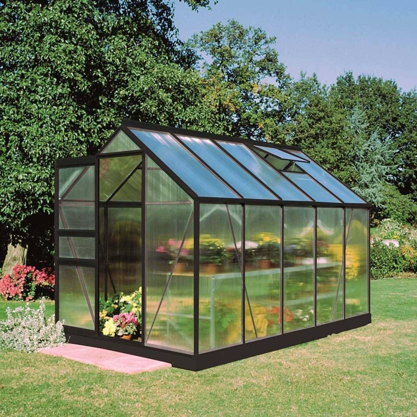 Halls Popular Greenhouse - Black - Polycarbonate - 610 - 6ft x 10ft