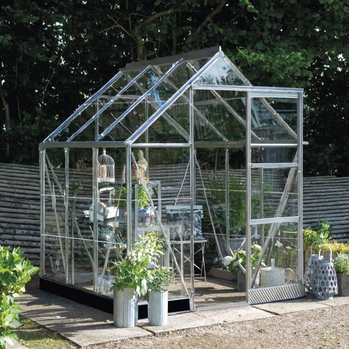 Halls ICON 6 Greenhouse - 3.7m² - 6ft x 6ft - Horticultural - Silver main product photo