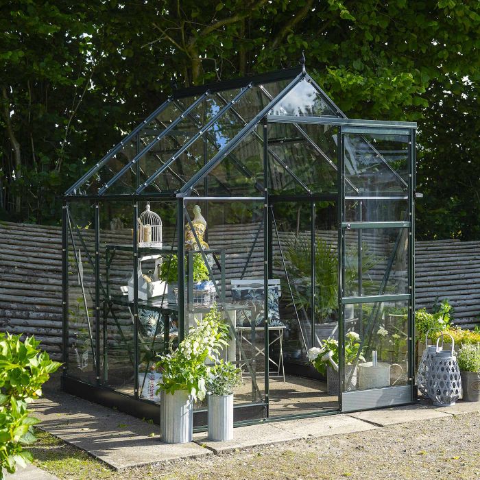 Halls ICON 6 Greenhouse - 3.7m² - 6ft x 6ft - Toughened - Green main product photo