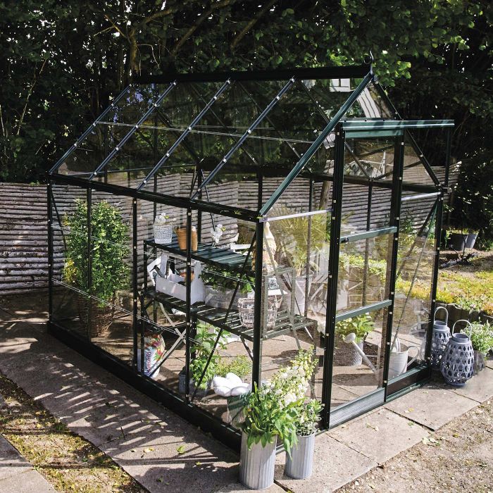 Halls ICON 6 Greenhouse - 4.9m² - 6ft x 8ft - Horticultural - Green main product photo