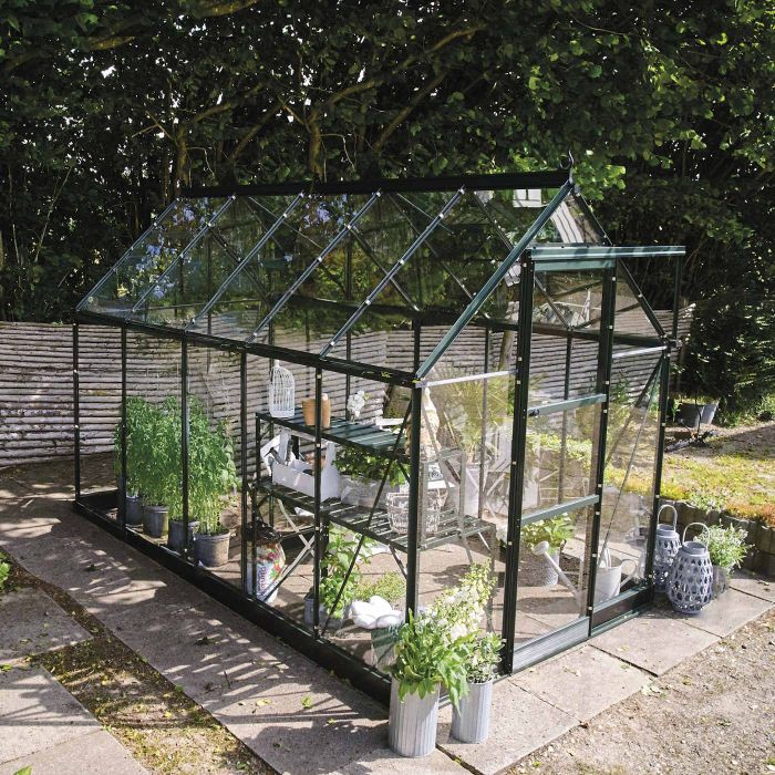 Halls ICON 6 Greenhouse - 6.1m² - 6ft x 10ft - Toughened - Green main product photo