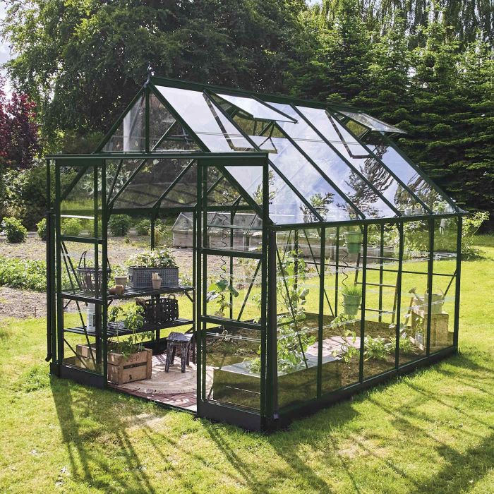 Halls ICON 8 Greenhouse - 8.1m² - 8ft x 10ft - Horticultural - Green main product photo
