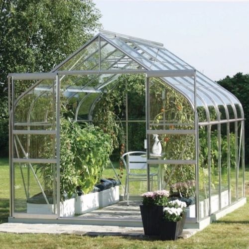 Vitavia Saturn 5000 Frame & 3mm Toughened Glass Anodised Aluminium - 8ft x 6ft - Silver Greenhouse