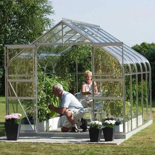 Vitavia Saturn 8300 Frame & 3mm Toughened glass Anodised Aluminium - 8ft x 10ft - Silver Greenhouse 