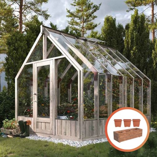 The Heritage 8.2m Wooden Greenhouse (8ft x 12ft)