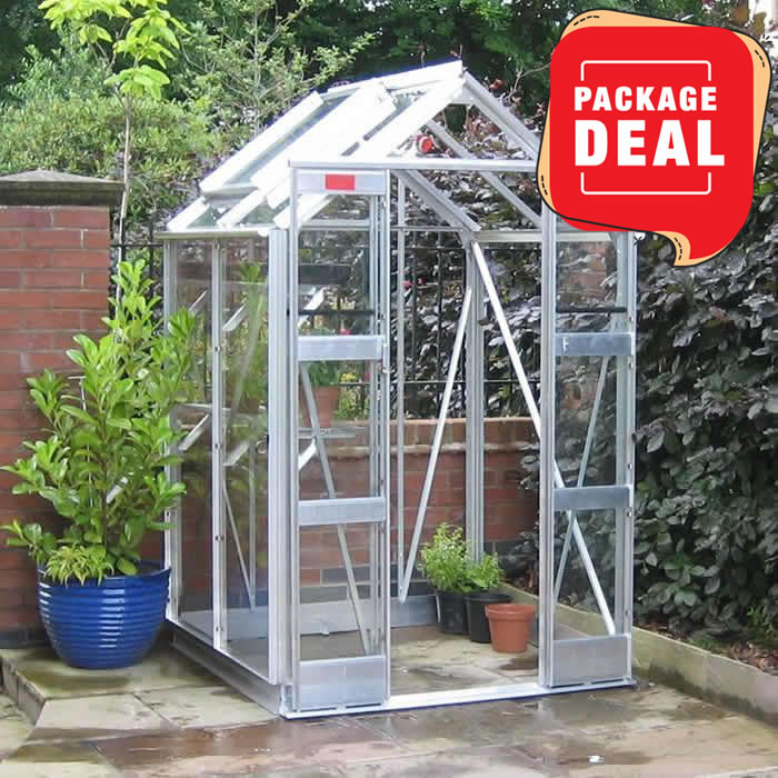 Elite Compact 4' 3” Wide Double Door Package Greenhouse