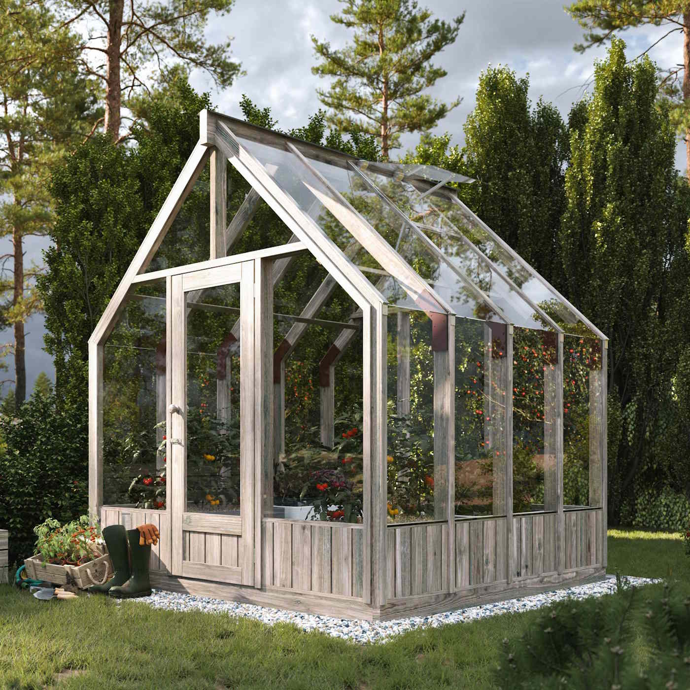 The Heritage Emilia 5.4m Wooden Greenhouse (8ft x 8ft)