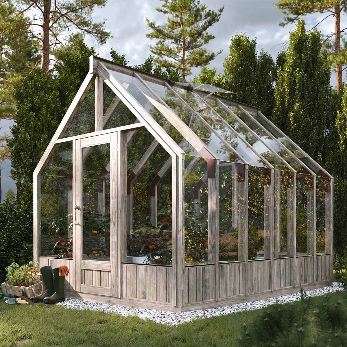 The Heritage Emilia 8.2m Wooden Greenhouse (8ft x 12ft)