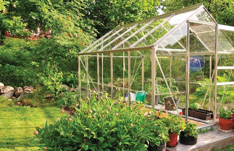 Wooden Greenhouse in Garden