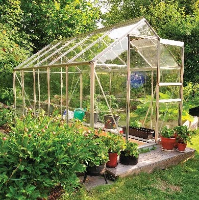 Wooden Greenhouse in Garden